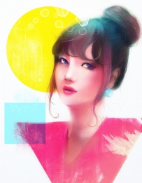 日本Wataboku漂亮的女孩肖像插画欣赏